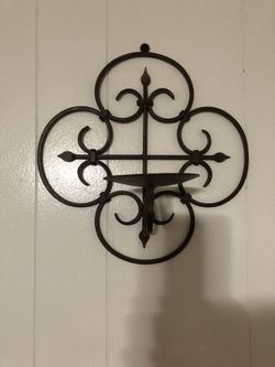 2 PCs . Metal Wall Candle Holders  12 By 12 In. Ea.