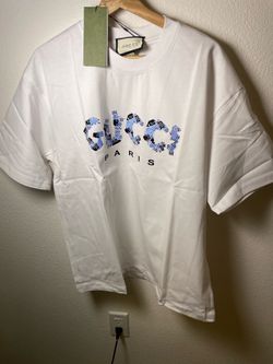Gucci Paris Graphic T-Shirt – White Designer Tee with Logo Print(size M-L)