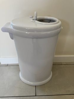 Ubbi Steel Diaper Pail With Approximately 1.5 boxes of bags