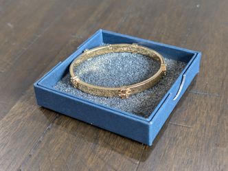 Tory Burch Classic Logo Gold Bangle Bracelet
