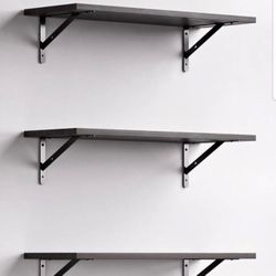 Floating Shelves Modern Wall Shelf Bracket, Rustic Wood Shelves