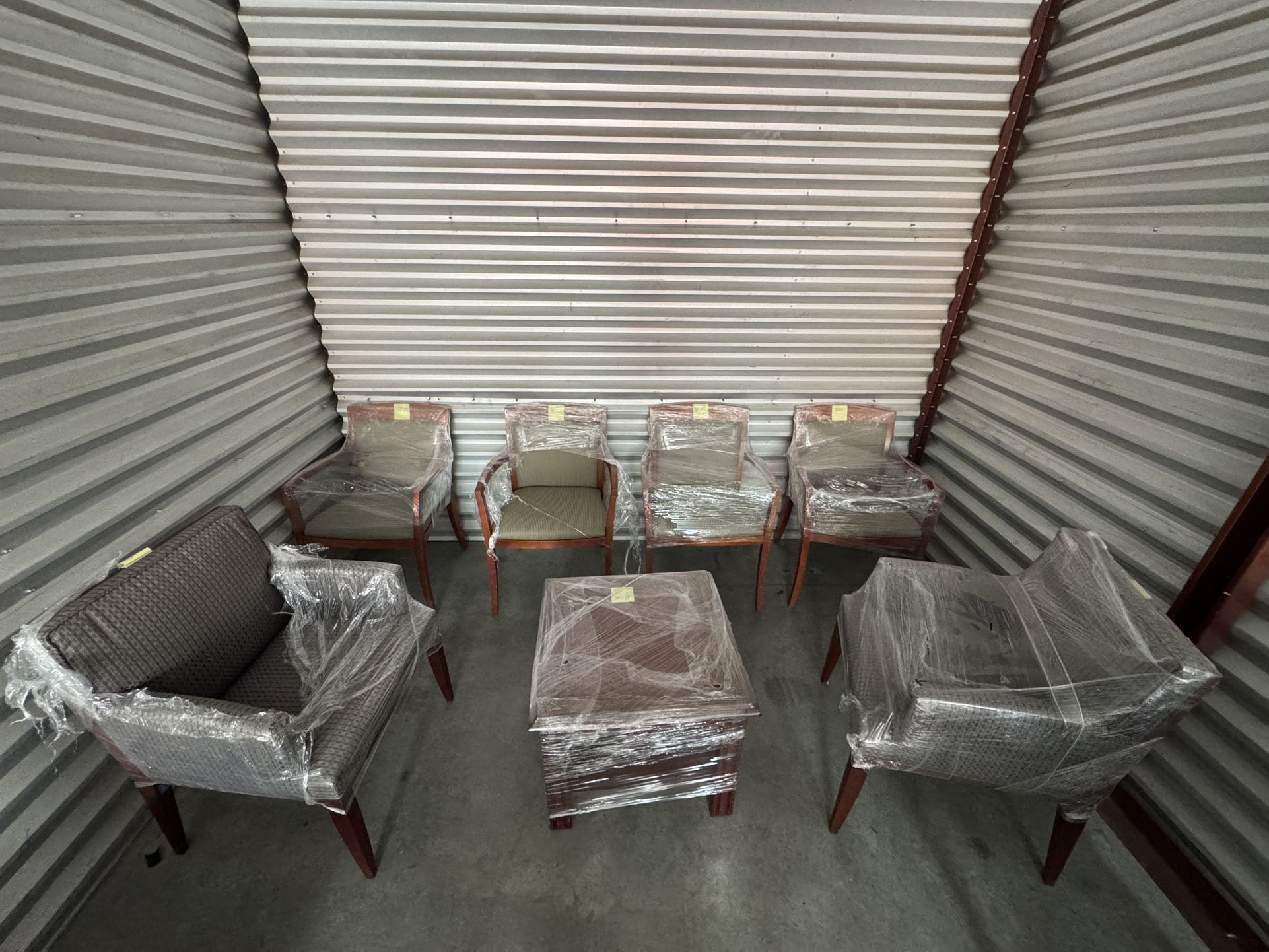 7-Piece Matching Lounge / Office Seating Set – Solid Wood