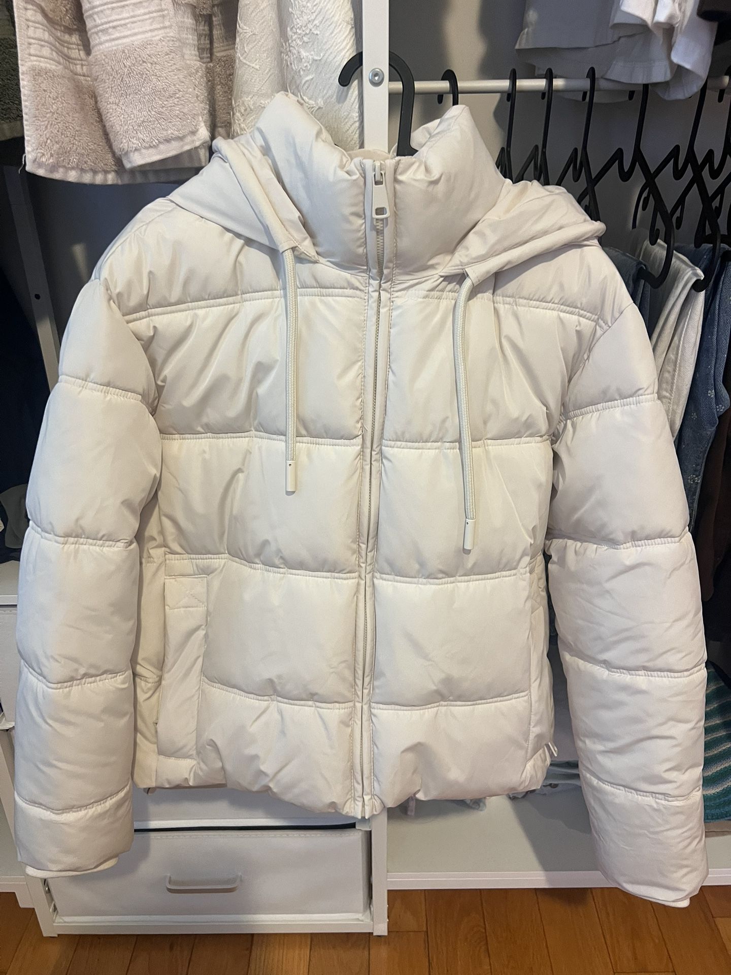 Zara Woman White cotton coat (xs)
