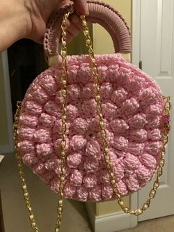 Purse  pink marshmallow/ handmade crochet