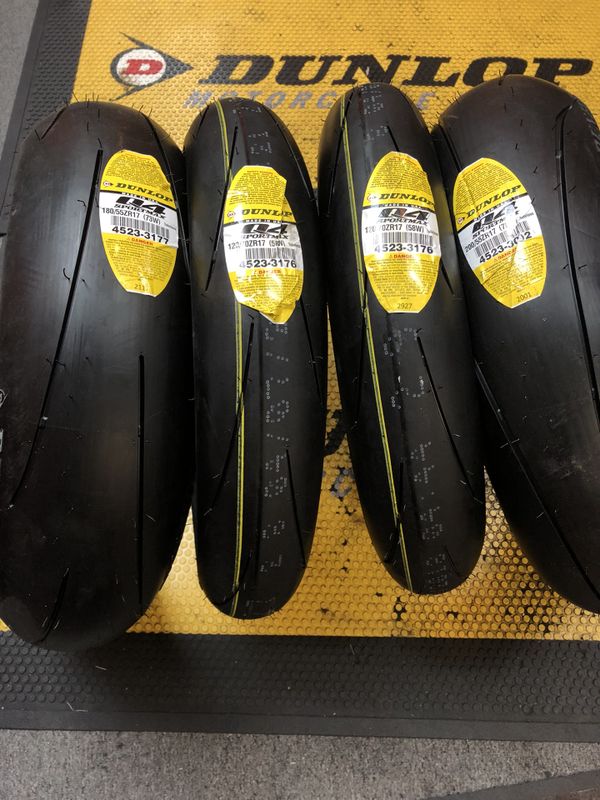 Brand new Dunlop Q4 track day tires in stock now for Sale in Los