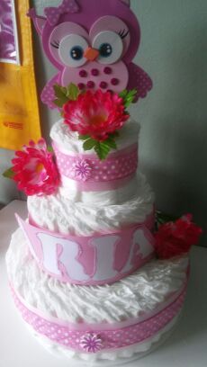 Owl diaper cake