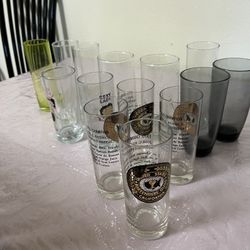 Big Collection Of 15 Tall Glass Cups 80 Cents Each 