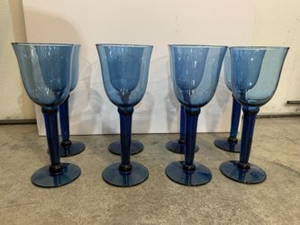 Vintage Cobalt Blue Wine Glasses