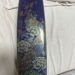 COBOLT blue Japanese peacock vase 11”/3”