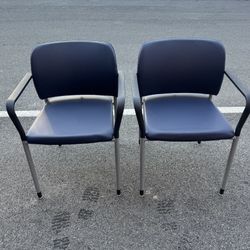 Blue Hon Vinyl Office Stackable Chairs