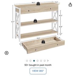 Yaheetech Console Table with Drawer and 2 Open Storage Shelves, 