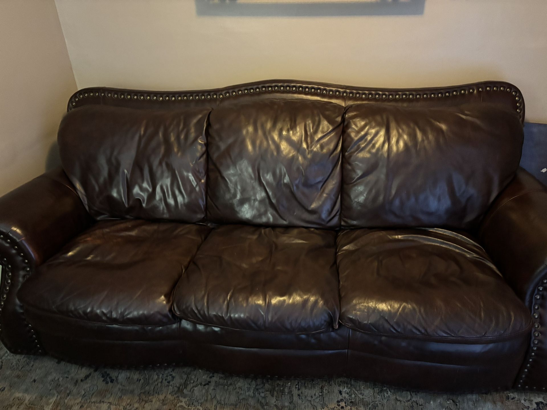Brown faux Leather Sofa