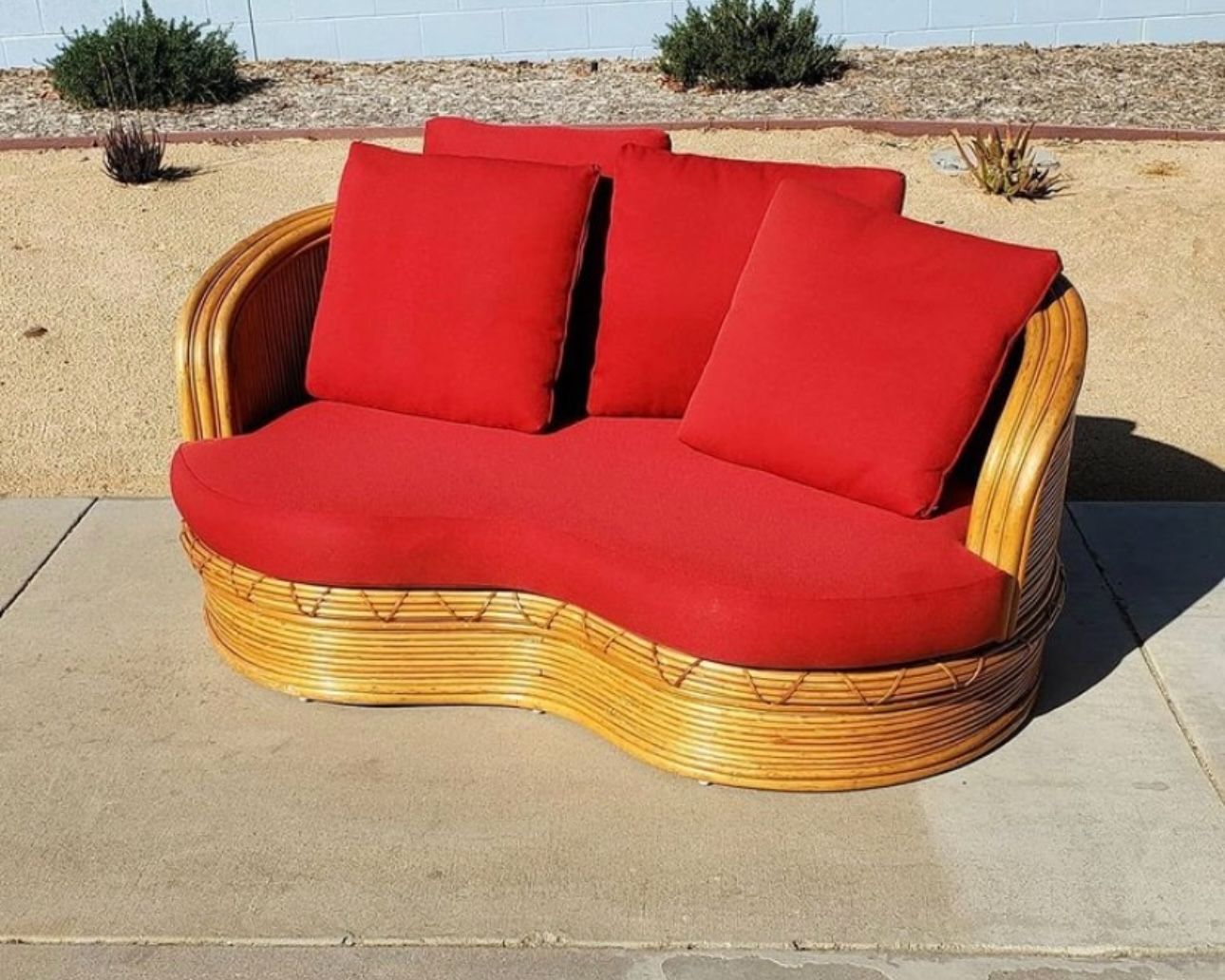 Vintage Pencil Reed Rattan Couch