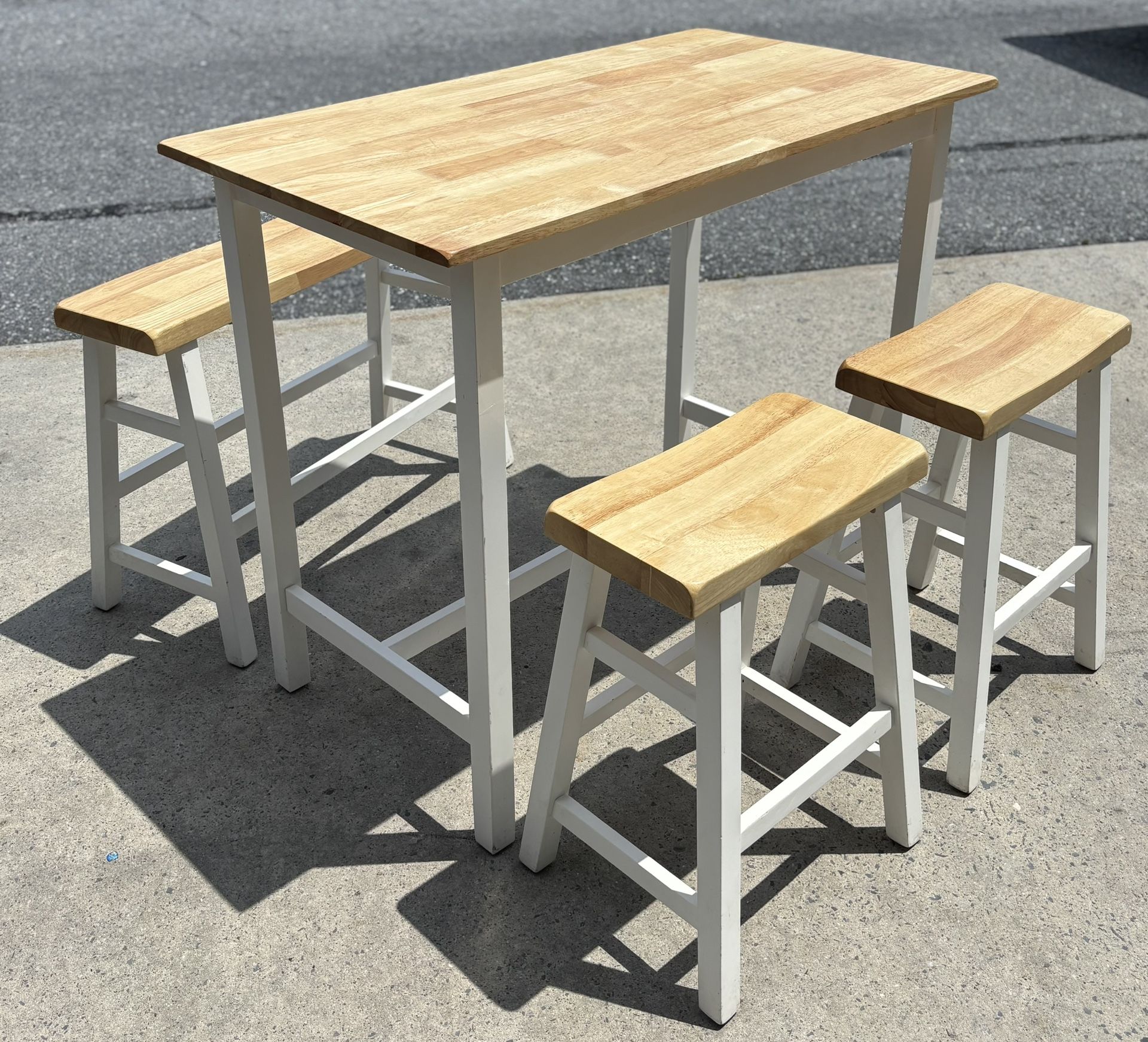 Buylateral 4Pc Galena Compact Solid Wood Counter Height Dining Set