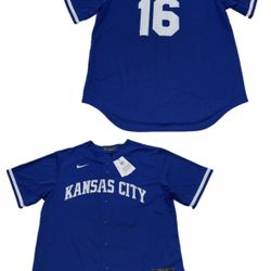 Kansas City Royals Andrew Benintendi #16 Nike Blue Button Up Jersey Mens XL $135