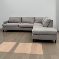 GREY SECTIONAL COUCH SOFA 