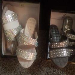 New Sandals w/embellishment NEVER WORN