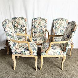 Vintage Faux Bois Dining Arm Chairs by Casa Stradivari - Set of 6