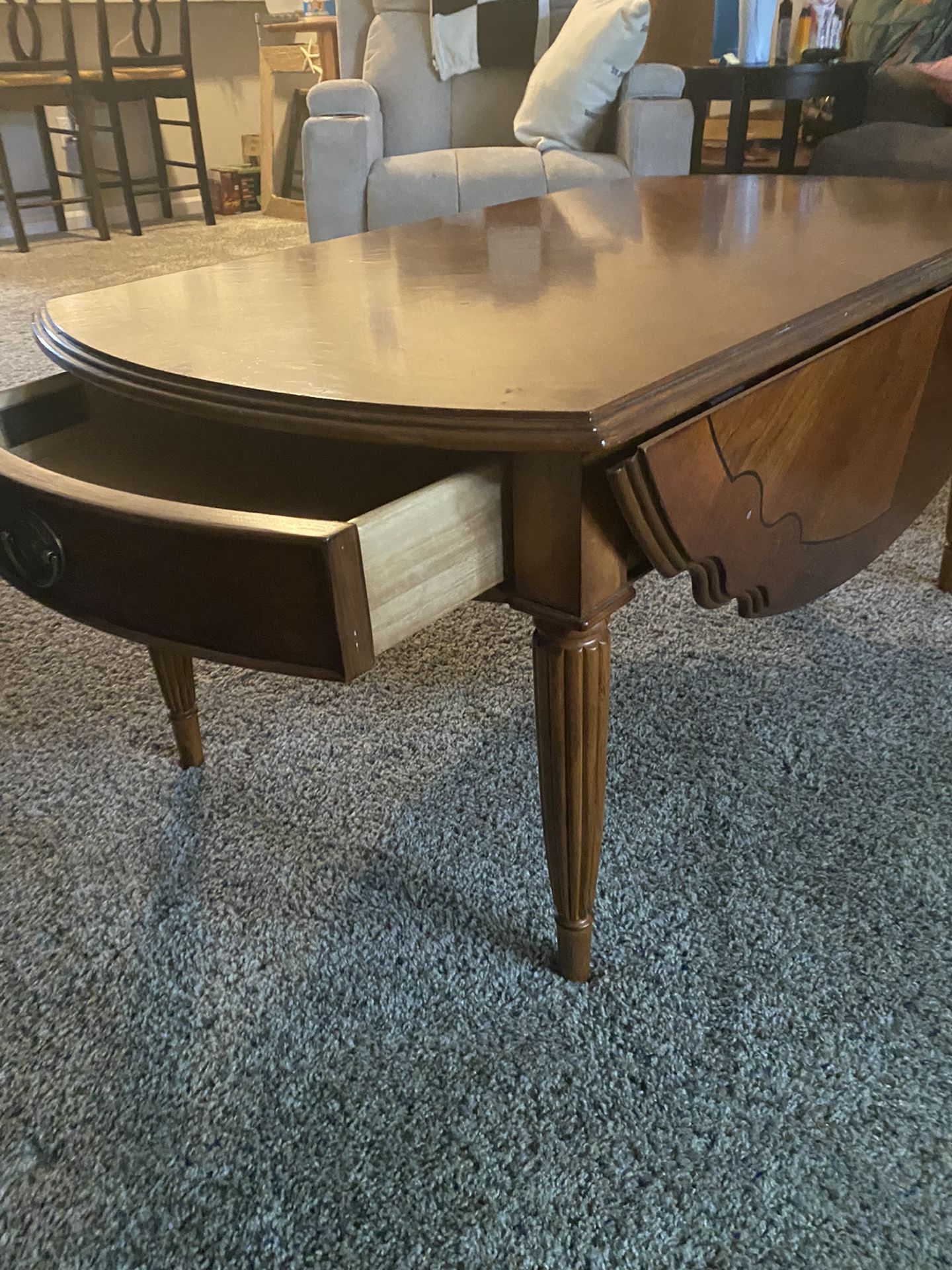 Wood Folding Coffee table With Drawers