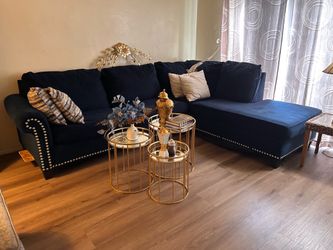 Ashley’s furniture sectional Velvet- Navy blue