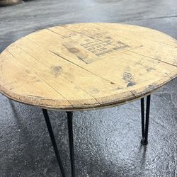 Oak Barrel End Table