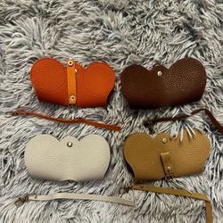 Set of 4 Soft Leather Sunglasss Bag, Eye Glass Bag Pouch for Women and Men Portable Sunglass Holder