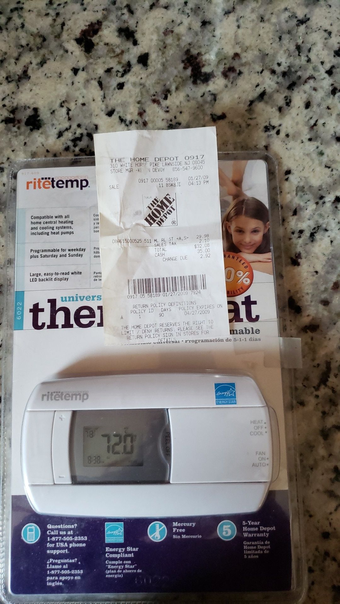Programmable thermostat brand new