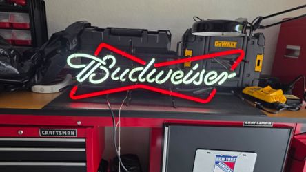 Budweiser neon bar sign