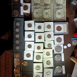 Assorted Coins And Silver Certificates