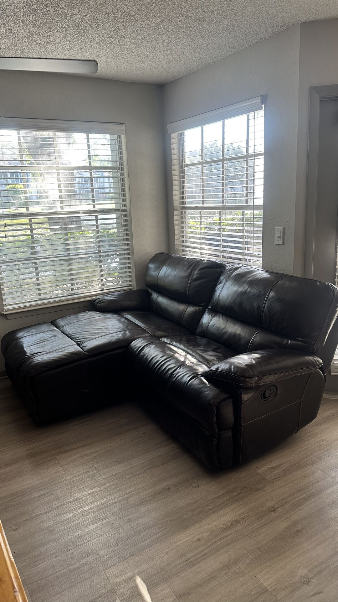 Recliner Couch for Sale - Brown Leather, Excellent Condition!