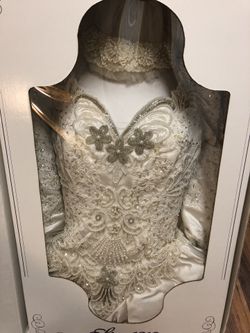 Beautiful Vintage Wedding Dress and vail