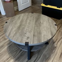 Gray Round Coffee Table Like New