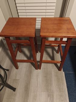 Pair of Wood glazed Stools