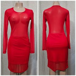Fashion Midi Mesh Dress New Size M, L Available Strech Material. 