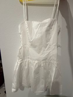 West of Melrose White Mini Dress with Ruffle Hem
