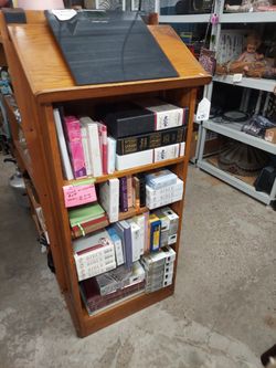 Antique Oak Vintage Podium Doing Presales