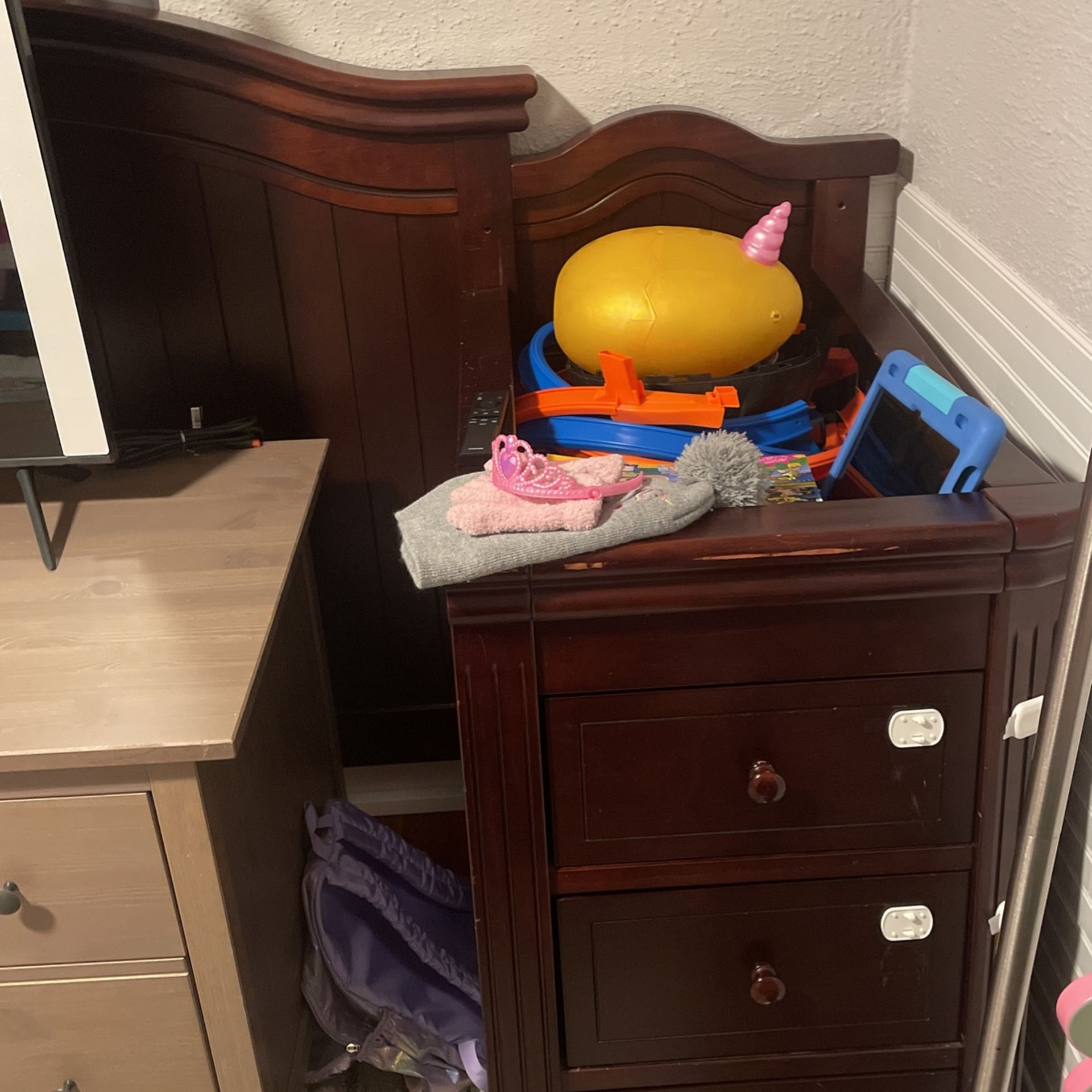 Dark Cherry Crib And Changing Table