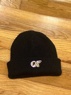 Black Odd Future OF Beanie Winter Hat Donut Logo Tyler the Creator OFWGKTA One Size