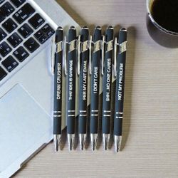 6 Pcs. Funny Sarcastic Ballpoint Pens, Office Snarky Touch Screen Stylus Pen