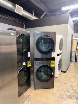 👑LG 4.5 CUBIC FT. ELECTRIC DRYER WASH TOWER 👑 FINANCING AVAILABLE  1 YEAR WARRANTY INCLUDED