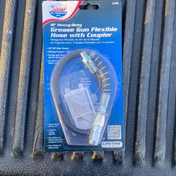 Grease gun flexible hose with coupler