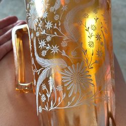 Gold Carnival Glass Pitcher