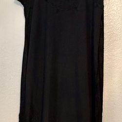 Long Black Embroidered Dress