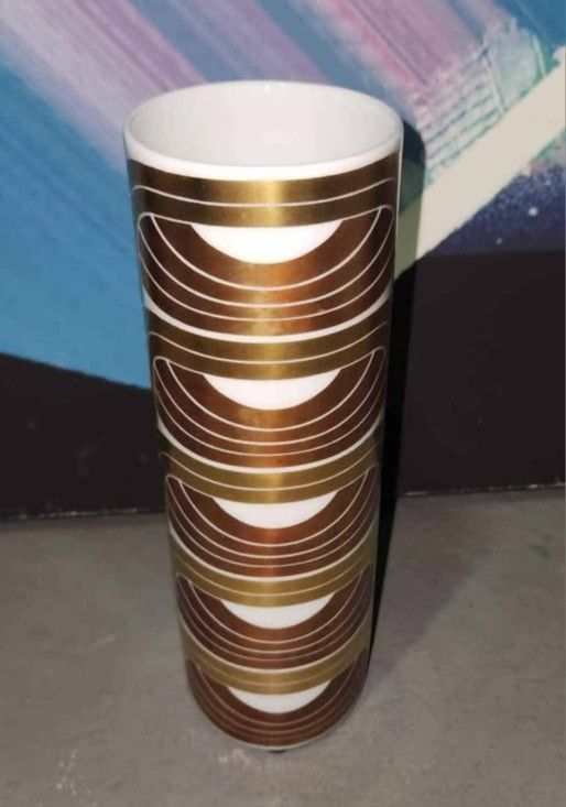 Rosenthal Bjørn Wiinblad Vase, Quatre couleurs, Decorated in Gold