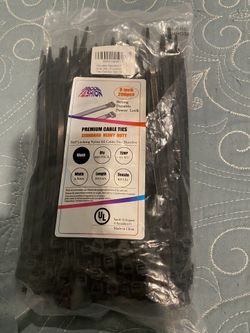 Heavy duty 8” zip ties 200 count