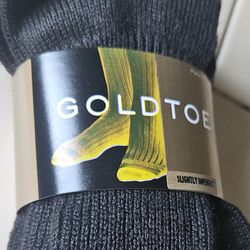 Gold Toe  Comfort Top 3 Pair Work Casual Black Socks 