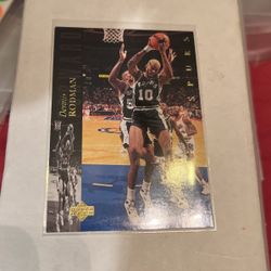 WOW Only 50 Cents 1994 Dennis Rodman #63 HoF Hall of Fame Tattoo Picture Upper Deck NBA Gold Color Basketball Card HOF ! 