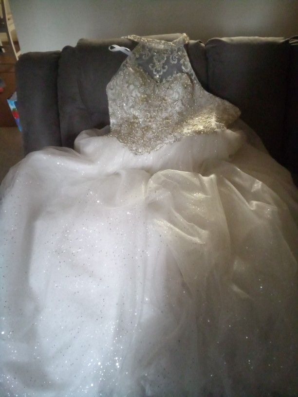 White Quinceanera Dress Size 14