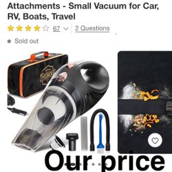 ThisWorx Car Vacuum Cleaner - Portable Handheld Mini Vacuum Cleaner W/ 16ft Cord, Bag, & Attachments - Small Vacuum for Car, RV, Boats, Travel