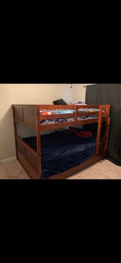 Free - Detachable, full-size  over full size , bunk bed with trundle - mattresses included if wanted